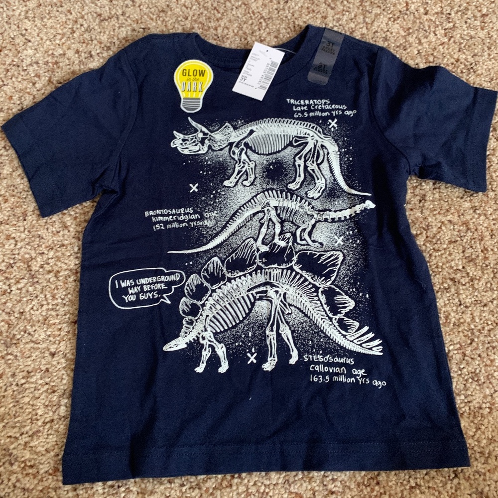 Glow in the dark dinosaur t-shirt